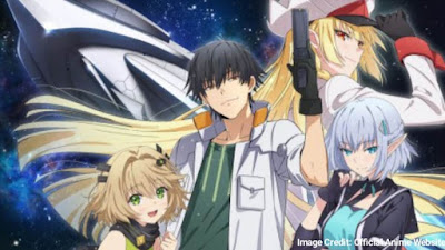Reborn as a Space Mercenary anime key visual and main characters