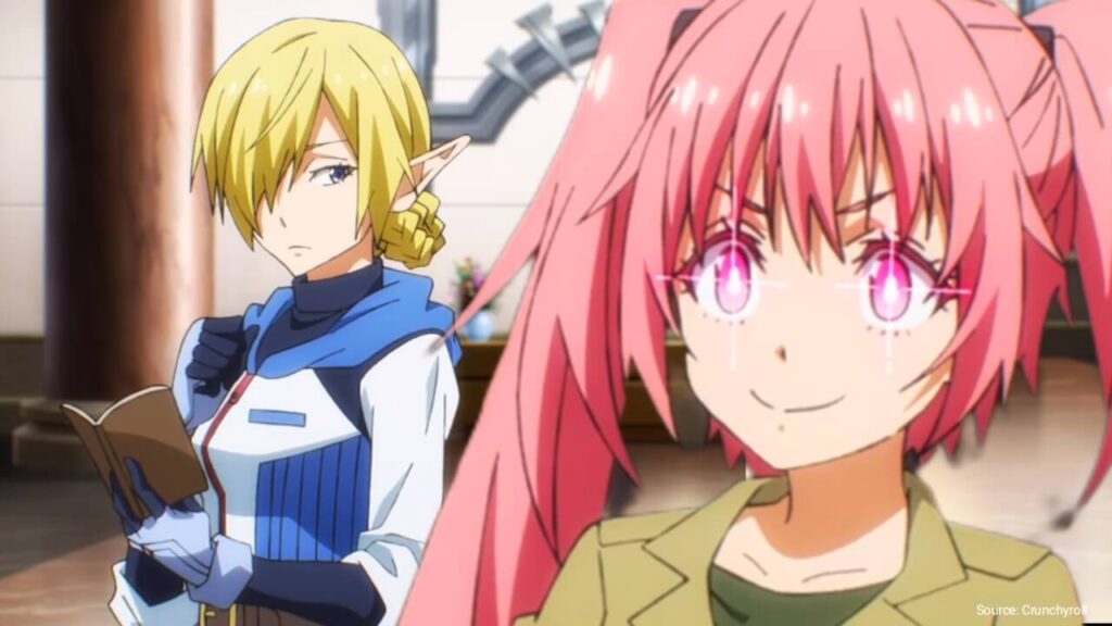 Milim Nava using Dragon Eye to scan Kagali in That Time I Got Reincarnated as a Slime Season 4 Episode 8